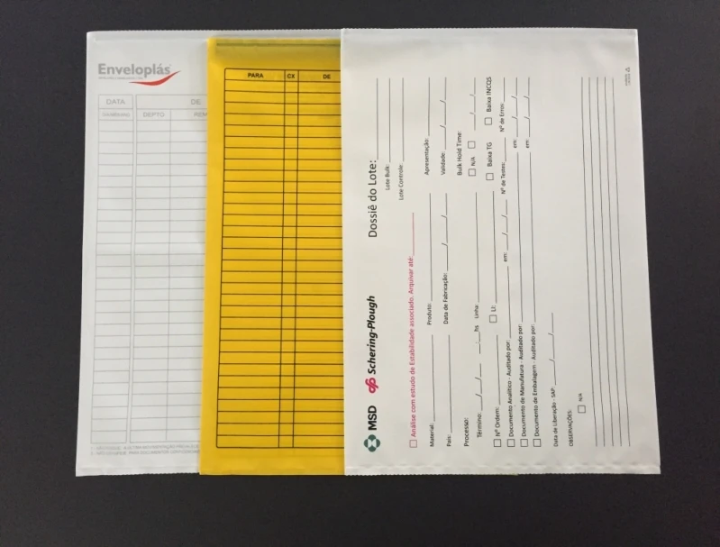envelope plástico circulação interna