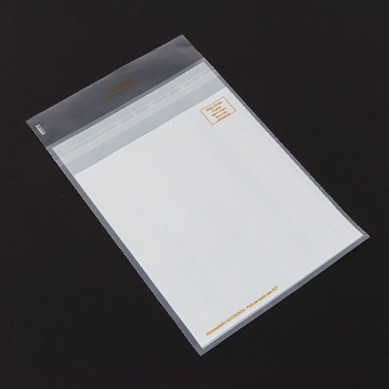 Envelope Folder Translucido Adesivo Abre Fecha